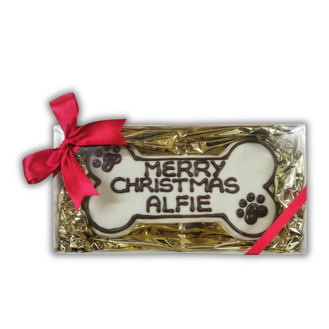 XL Personalised Christmas Bone Biscuit - Gift Boxed